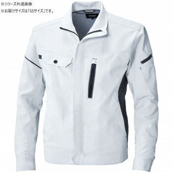 桑和 3018-00 長袖ブルゾン 防寒着 作業服 ワークウェア 秋冬 防風 ストレッチ デオドラント 制電 反射パイピング SSサイズ シルバーグレー(22)