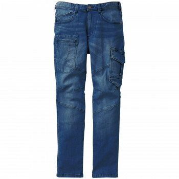 Rakuten - 桑和 1092-08 カーゴパンツ G.GROUND 防寒着 作業服 ワークパンツ 秋冬 防風 ストレッチ 伸縮 メンズ 作業ズボン LLサイズ ミッドインディゴ(557)