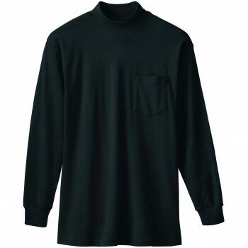 樂天商城 - 桑和 50108 長袖ハイネックTシャツ 胸ポケット付き SOWA 作業服 ワークウェア 防寒着 秋冬 綿100% ストレッチ 吸湿 肌触り 4Lサイズ ブラック(4)