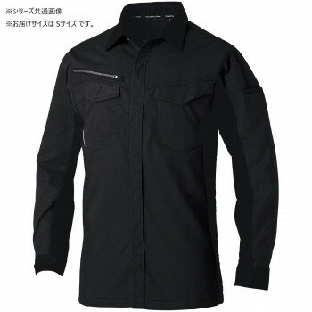 樂天商城 - 防寒着 作業服 桑和 3478-02 長袖シャツ 秋冬 防風 ワークウェア ストレッチ 伸縮 制電 JIS適合 静電気防止 サスティナブル 反射材 ポケット Sサイズ ブラック(4)