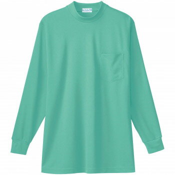 Rakuten - 桑和 50128 長袖ローネックTシャツ 胸ポケット付き SOWA 作業服 ワークウェア 防寒着 秋冬 ストレッチ 吸汗速乾 ノーアイロン 4Lサイズ ミントグリーン(101)