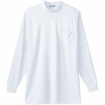 Rakuten - 桑和 50128 長袖ローネックTシャツ 胸ポケット付き SOWA 作業服 ワークウェア 防寒着 秋冬 ストレッチ 吸汗速乾 ノーアイロン Mサイズ ホワイト(0)