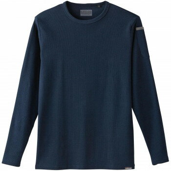 Rakuten - 桑和 50712 長袖Tシャツ G.GROUND 防寒着 ワークウェア 秋冬 防風 ストレッチ 消臭 ヘビーウエイト 作業服 Lサイズ ネイビー(1)