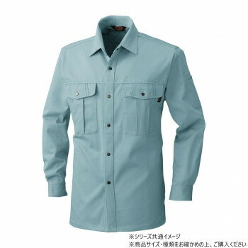 樂天商城 - 桑和 5335 長袖シャツ 防寒着 作業服 秋冬 ワークウェア 防風 ノーアイロン 綿100% 防火 作業着 ワークシャツ Mサイズ ミストブル(208)