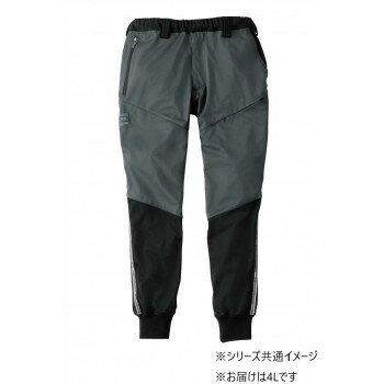 桑和 7474-07 防風 ストレッチ ジョガーパンツ 防寒 作業服 ワークウェア 秋冬 防寒着 高視認性 反射 プリント 動きやすい 4Lサイズ ブラック(4) G.G.(4.0)