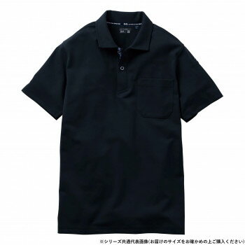 樂天商城 - 桑和 7325-51 半袖ポロシャツ 防寒着 作業服 ワークウェア 秋冬 防風 ストレッチ 胸ポケット付き 動きやすい 5Lサイズ ブラック(4)
