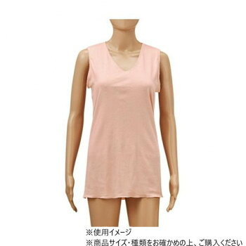 防寒着 作業服 神戸生絲 PC721 婦人ノースリーブ 秋冬 ワークウェア 防風 綿100% 肌着 L ピーチ