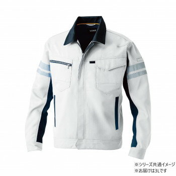 Rakuten - 桑和 9664 長袖ブルゾン 防寒着 作業服 反射材 防風 ワークウェア 秋冬 防寒 ストレッチ デオドラント SOWA 3Lサイズ シルバーグレー(22)