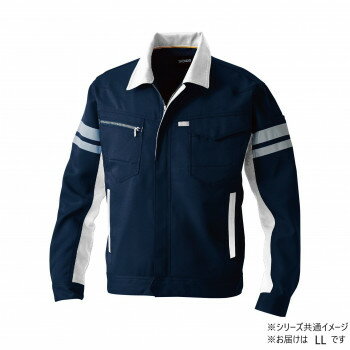 Rakuten - 桑和 9664 長袖ブルゾン 防寒着 作業服 反射材 防風 ワークウェア 秋冬 防寒 ストレッチ デオドラント SOWA LLサイズ ネイビー(1)