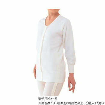 樂天商城 - 神戸生絲 婦人キルト 前開き長袖 保温肌着 BM2F 秋冬 防寒着 ワークウェア ホック式 ワンタッチ 肌着 防風 L オフ白