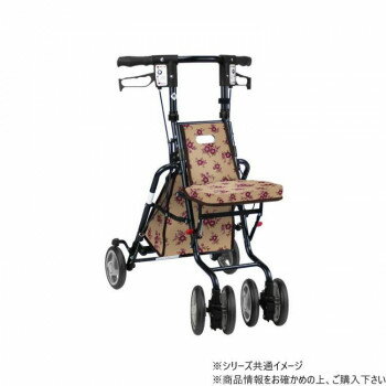 Rakuten - サニーウォーカーSP 歩行補助車 2WAYブレーキ連動 折りたたみ 軽量 アルミフレーム 最大80kg SGマーク 小 フローラルBE 458346 W0476