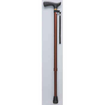 Rakuten - フジホーム ベーシックE ステッキ 杖 ポリプロピレングリップ 軽量アルミシャフト 高さ調節 73-95.5cm 伸縮S.M兼用 ブラウン WB3713