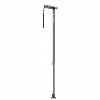 バンブーステッキ SGマーク付 軽量アルミ 杖 高さ調節可能 680~960mm 台湾製 ワイド グレー 104984