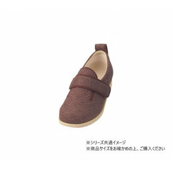 ダブルマジックII雅 7020 5E 七宝柄 抗菌防臭撥水 男女兼用 室内外シューズ LL あずき 289492 W1235