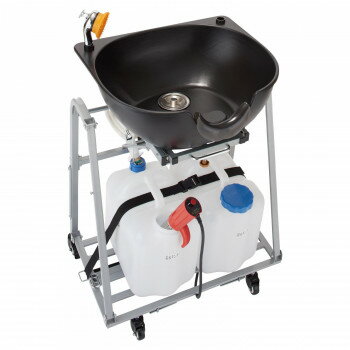 日本製 折りたたみシャンプー台 Heat ヒートタイプ 2WAYブラシ 給排水タンク20L 保温ヒーター付き 49780