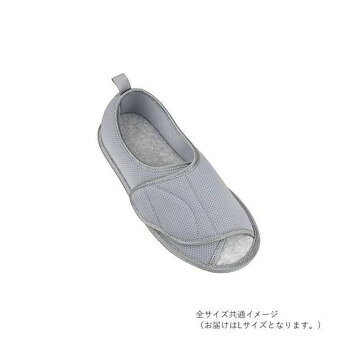 幸和製作所 TacaoF シアリクルーム SHN03 スリッパ 介護 リハビリ 甲全開 脱ぎ履き簡単 幅広 ゆったり クッション グリップ グレー SHN03-GY-L