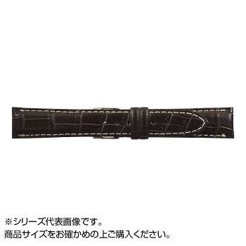 日本製 MIMOSA WRM-BW18 時計バンド クロコマット クロコ 腕時計バンド 交換用 18mm ブラウン/ホワイトステッチ (美錠:銀)