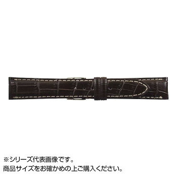 MIMOSA WRM-BW20 日本製 クロコマット 時計バンド 20mm 交換用 ベルト 腕時計バンド ブラウン/ホワイトステッチ (美錠:銀)