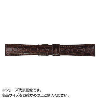 MIMOSA(ミモザ) RA型押ワニ 『日本製』 牛革時計バンド 19mm ダークブラウン (美錠:銀) CRA-B19