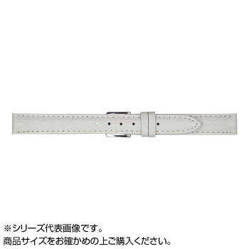 MIMOSA PRA型押ワニ 日本製 時計バンド 牛革 12mm ホワイト (美錠:銀) CPR-WH12