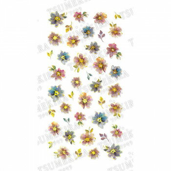 TSUMEKIRA (ツメキラ) ネイルシール noble Scintillante Fiore (ジェル専用) 日本製 水彩花金アクセント NO-SCF-101