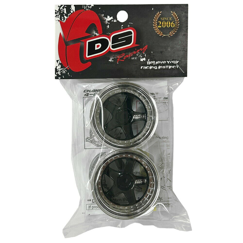 DRIFT ELEMENT SERIES RIM：Gloss Black 5Spokes Chrome Lip Chrome Rivets　 ドリ...