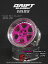 DRIFT ELEMENT SERIES RIM:Flu Pink 6Spokes Chrome Lip Black Rivets  ドリフト エレメントシリーズ..