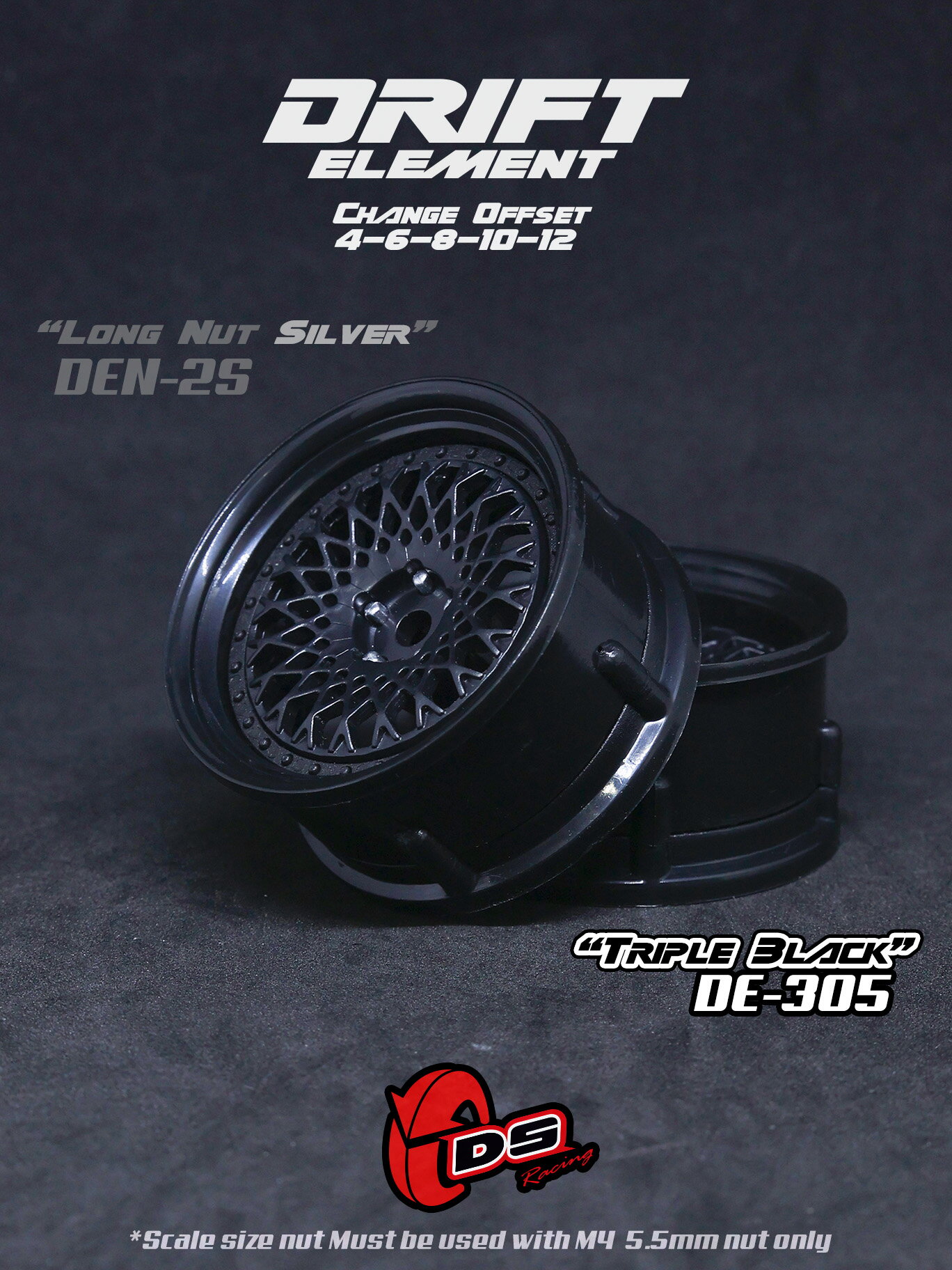 DRIFT ELEMENT SERIES RIM：Black Mesh Black Lip Black Rivets　 ドリフト エレメントシリーズ リム ..