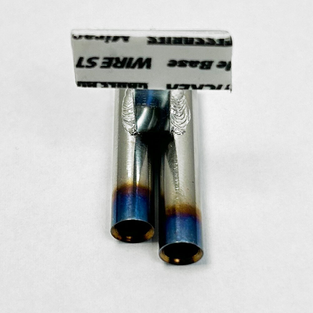 スタンダードステンレスマフラー（ステップデュアル左側ショート　焼色加工　出口径6Φ　ステー⇔出口15mm） ラジコン用パーツ ラジコンマフラー ダミーマフラー ラジドリマフラー ドリラジマフラー リアル ステンレスマフラー リアル 日本製 エトワークス 【メール便OK】