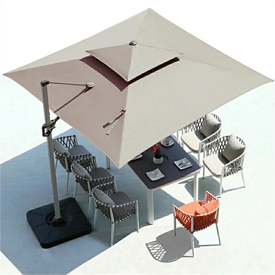 ガーデンパラソル 風に強い 正方形 パラソル 大型 250cm 300cm 傘カバー付き ベース付き ハンギングパ..