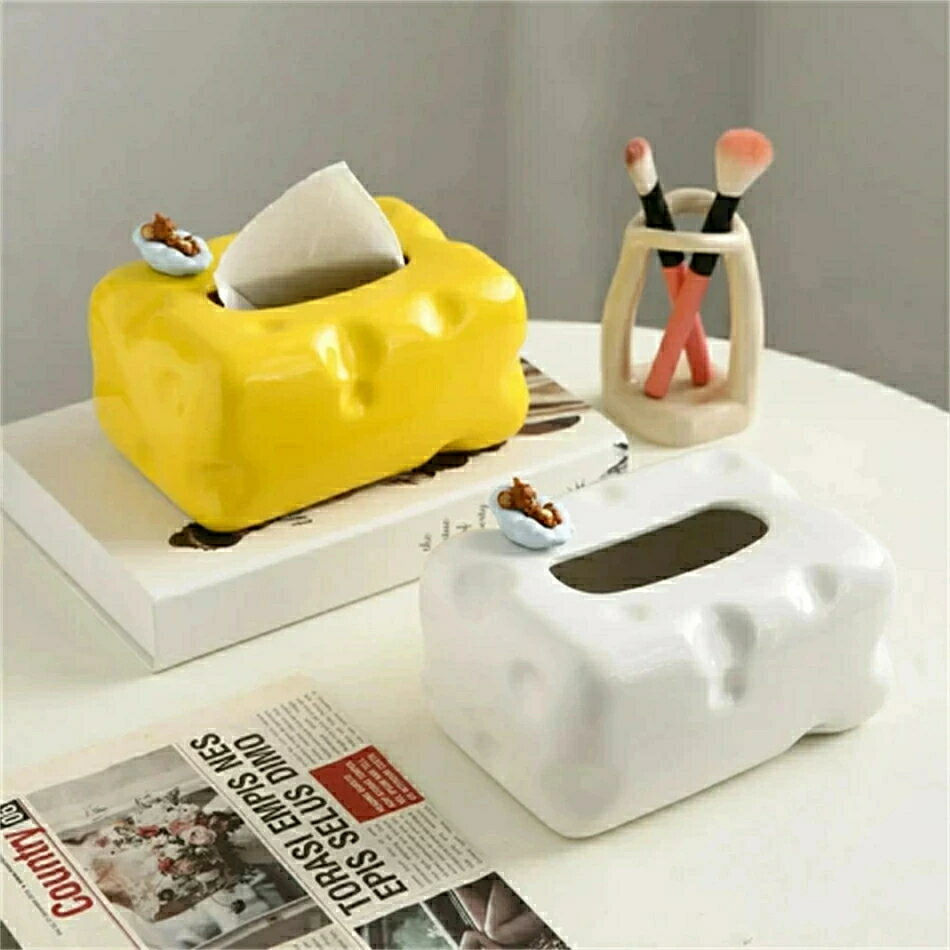 チーズ型 ティッシュケース ボックス シンプル チーズ風 キャラクター コンパクト 小さめ ナチュラル ..