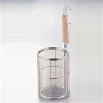 スパゲティ揚げ【小サイズ／直径132mm 高さ190mm】16メッシュ【木柄】定番 てぼ パスタかご パスタあげ..