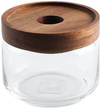 ガラス容器 木蓋【容量750ml】【サイズ:Φ90x150mm】ST-008 ガラスジャー スタッキング可 おしゃれ 飽きない 丈夫 インテリア 保存容器 雑貨 乾物入れ キャニスター ポット おすすめ 人気 インスタ映え かわいい 使いやすい ガラスポット 保存瓶 コーヒー豆