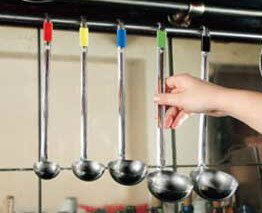 レードルマーカー5個入【14x30mm】シリコン　耐熱温度250℃　色分け　レードルの柄につけるだけ　二次汚..