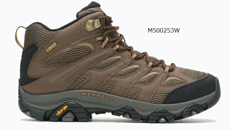 2023　☆メレル　MERRELL☆　メンズ　MOAB 3 SYNTHETIC MID GORE-TEX　WIDE WIDTH モアブ 3 シンセティック ミッド　ゴアテックス　ワイド　ハイキングシューズ　M500253W　EARTH