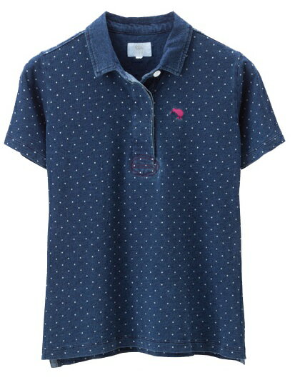 ★お買い得35％OFF★　カンタベリー【CANTERBURY】　レディース半袖ポロシャツ　ショートスリーブ インディゴ ラガーシャツ【S/S INDIGO RUGGER SHIRT】　　WA35209
