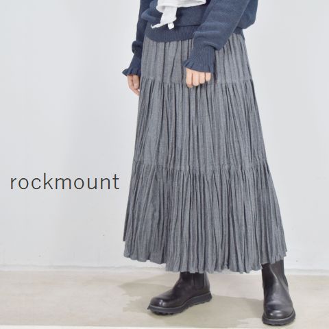 年末年始【10％OFFクーポン】12月28日(Tue)12:00～1月4日(Tue)23:59 【最後の1点です】 rockmount（ロックマウント)ウール クリンクル ロングスカートsp9948-dark-navy