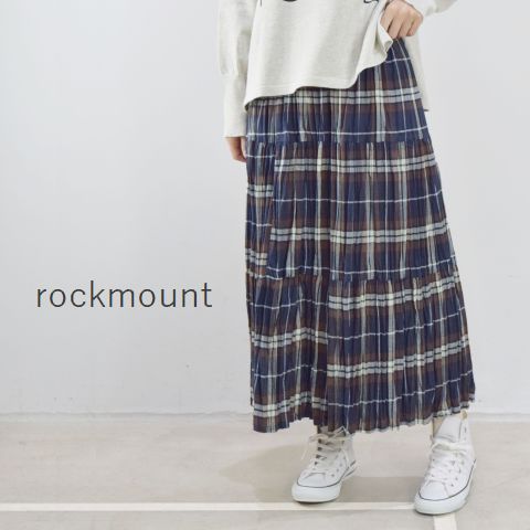 rockmount（ロックマウント)コットン クリンクル ロングスカートsp9948-navy-brown
