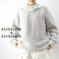 ★★【30%OFF】SALE nicholson and nicholson(ニコルソンアンド ニコルソン)ローゲージ モヘアニット プルオーバーmelange【:】