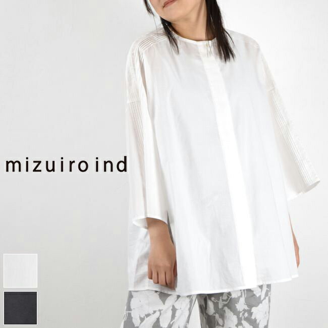 mizuiro ind 10OFFݥ5/21(Tue)13:59ޤǡmizuiro ind (ߥ)pin tuck crew neck tunic 2color2-230071