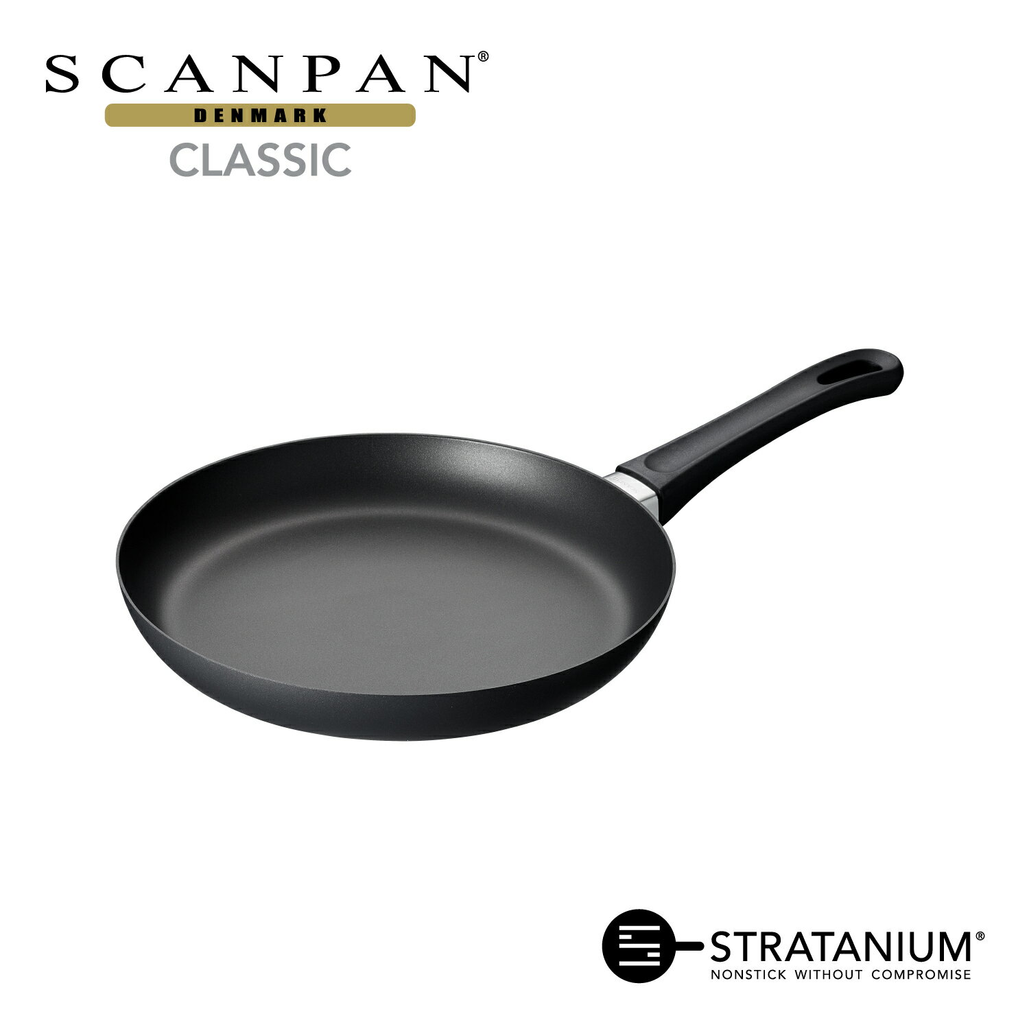スキャンパン Classic シリーズ フライパン 26cm 浅型フライパン 炒め物 環境に配慮 オーブン調理 ノンスティック 安全なフライパン フッ素加工 SCANPAN デンマーク STRATANIUM