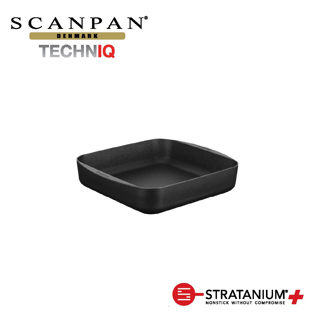 スキャンパン TechnIQシリーズ スクエア ロースティングパン 28x28cm ロースティングパン 四角 ロースター 大皿料理 環境に配慮 オーブン調理 ノンスティック 安全なフライパン フッ素加工 SCANPAN デンマーク STRATANIUM+