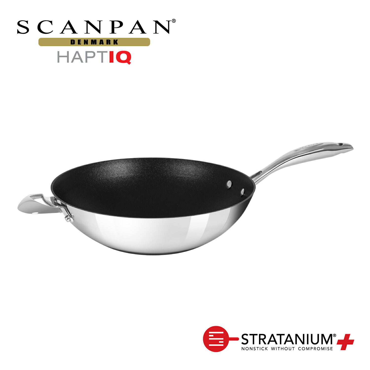 【メーカー公式】スキャンパン HaptIQシリーズ 32cm ウォック 中華鍋 Wok 深型フライパン 環境に配慮 オーブン調理 ノンスティック 安全なフライパン フッ素加工 SCANPAN デンマーク STRATANIUM