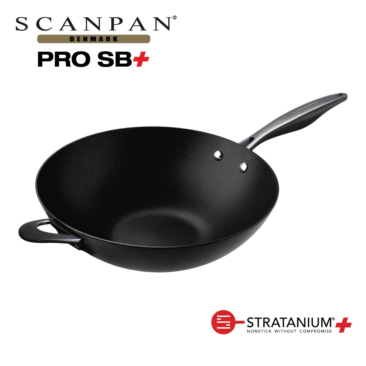 【メーカー公式】スキャンパン Pro SB+シリーズ 32cm ウォック 中華鍋 Wok 深型フライパン 環境に配慮 オーブン調理 ノンスティック 安全なフライパン フッ素加工 SCANPAN デンマーク STRATANIUM+