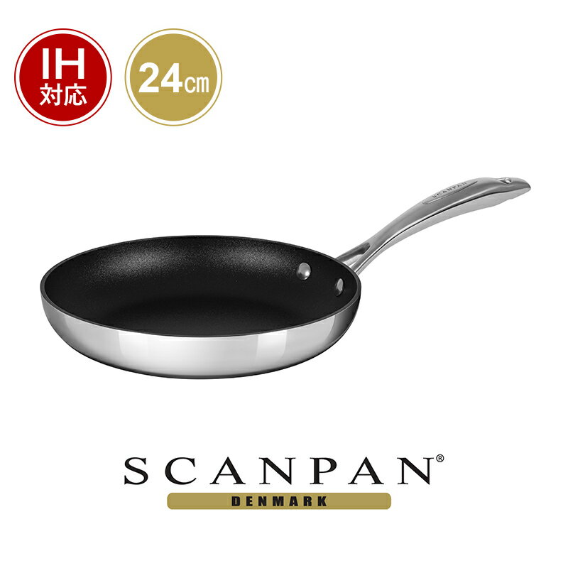 スキャンパン HaptIQシリーズ フライパン 24cm | SCANPAN スキャン パン 24センチ IH対応 炒め 浅型 浅い 小さい フッ素加工 pfoaフリー 安全 アルミ ステンレス 片手 高級 高品質 高耐久 くっつかない 熱が均等 環境にやさしい 人体に無害 エコ