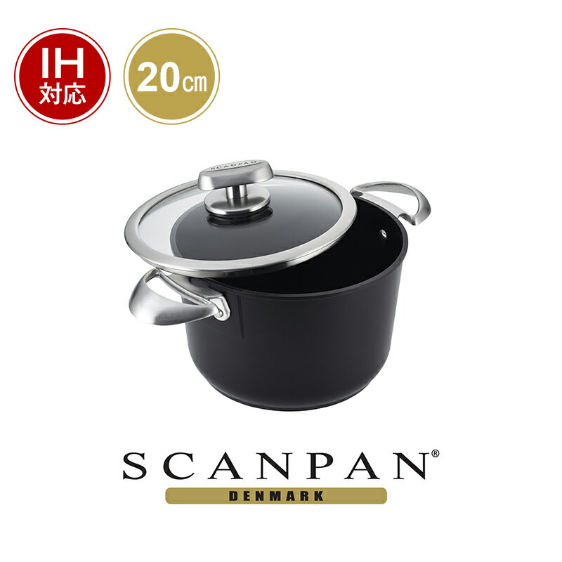 スキャンパン Pro IQ - ダッチオーブン（蓋付）20cm/3.2L | SCANPAN スキャン パン 20センチ IH対応 ih ダッチオーブン アルミ 両手鍋 深型 深い ふた付き 蓋付き 鍋 オーブン対応 調理器具 キッチン用品 台所用品 安全 発がん性なし pfoaフリー プレゼント お中元