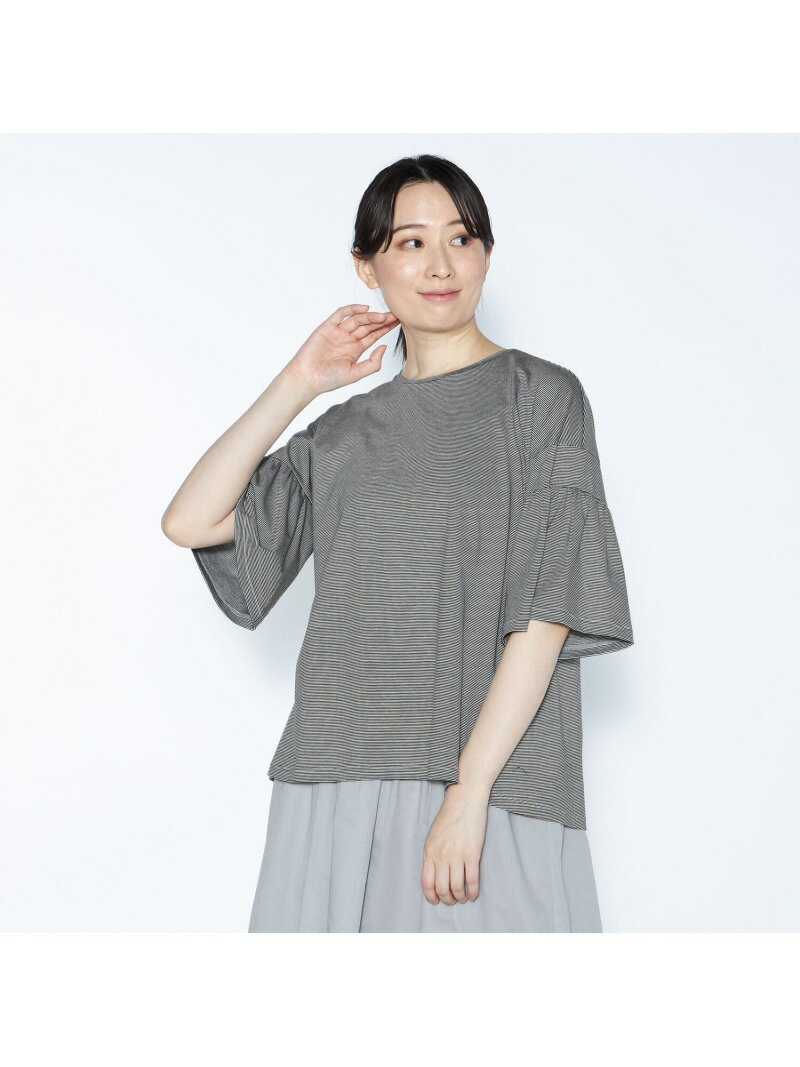 【SALE／44%OFF】コンパクトボーダーカットソー SCAPA スキャパ トップス カットソー・Tシャツ グリーン ネイビー【RBA_E】【送料無料】[Rakuten Fashion]