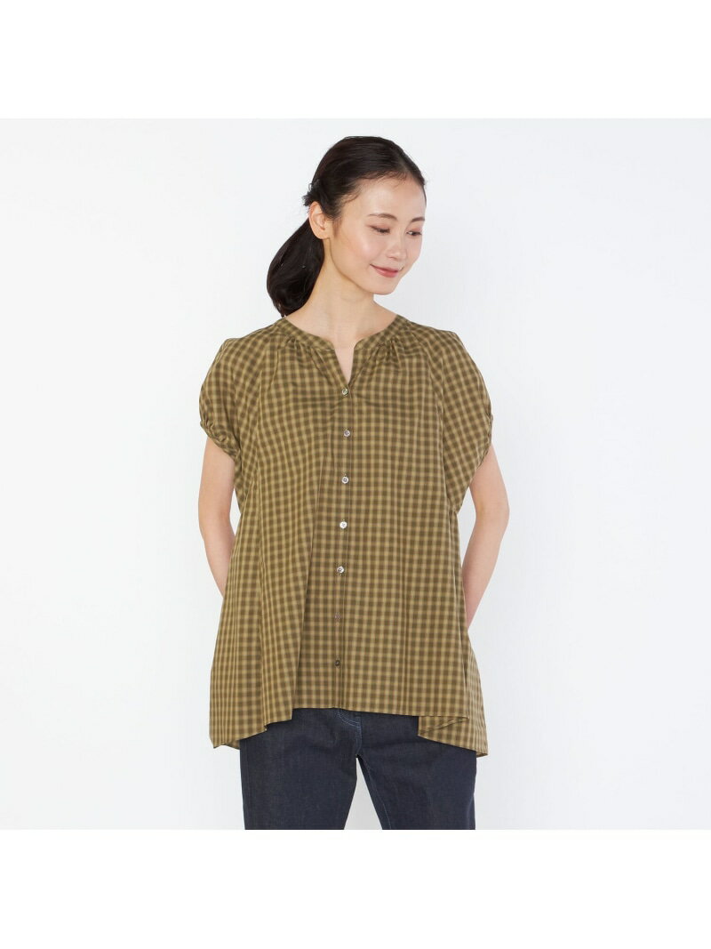 【SALE／51%OFF】【Lサイズ】フィールドチェックロングブラウス KEITH キース トップス シャツ・ブラウ..