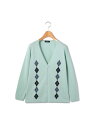 【SALE/64%OFF】アーガイルニットカーディガン KEITH キース トップス ニット ホワイト グリーン【RBA_E】【送料無料】[Rakuten Fa...