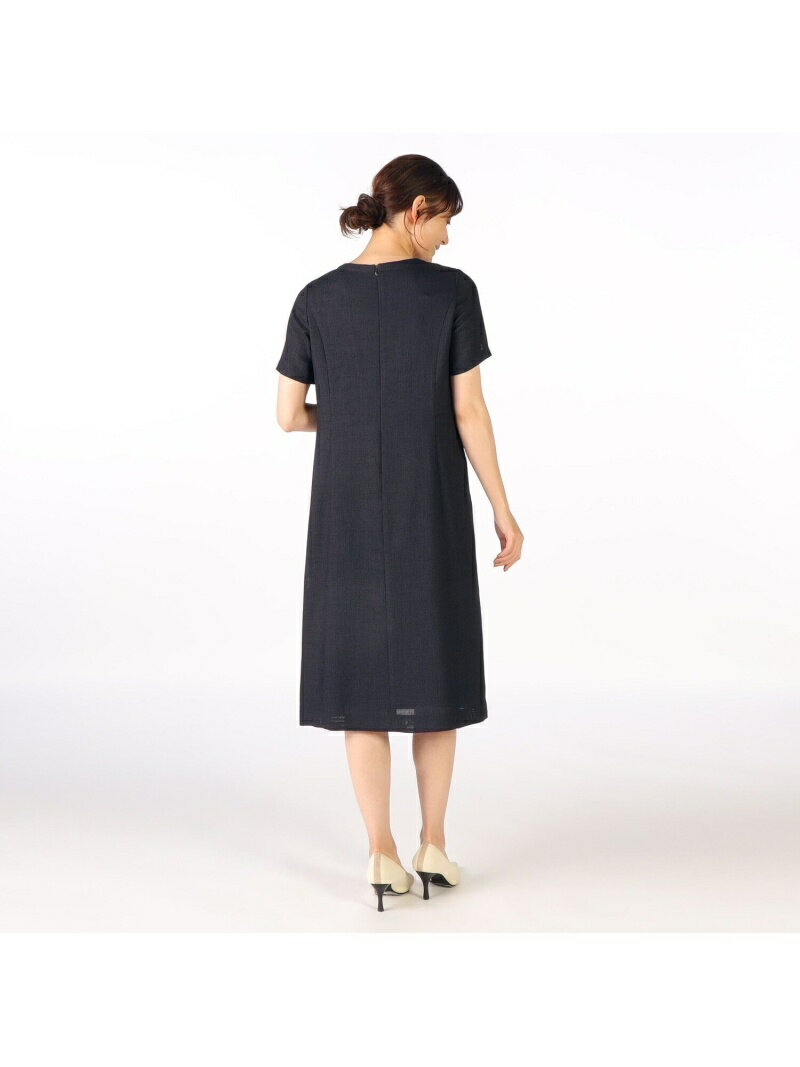 エアリーメッシュワンピース SCAPA スキャパ ワンピース・ドレス ドレス ネイビー ホワイト【送料無料】[Rakuten Fashion]